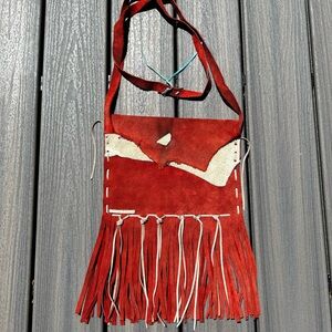 Red Fringe Leather Bag